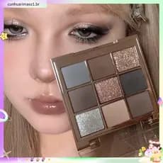 Loja Venda quente asiático cinza frio pequeno fumado paleta de sombras de nove cores baixo cimento saturado cor terra in
