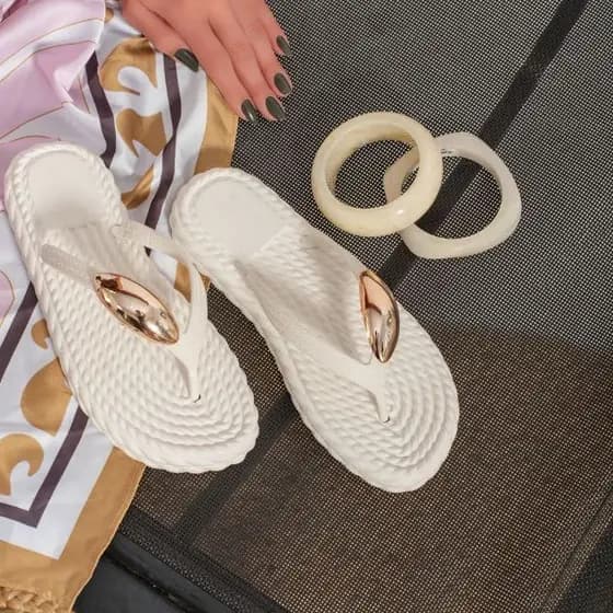 Chinelo Feminino Ortopédico Papete Com Pedraria Colorida Sandalioa Feminina