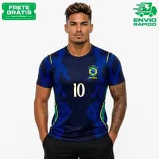 CAMISETA DO BRASIL PARA COPA DO MUNDO 2026 TORCEDOR AZUL