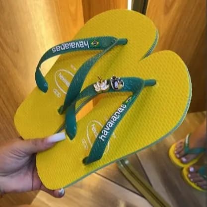 Chinelo Havaianas Bandeirinha Brasileira Verde Amarela Copa 2026 Brasil