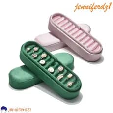 JENNIFERDZ1 Caixa De Armazenamento De Anel , Tampa Bandeja De Exibição De Joias De Veludo À Prova De Poeira , Extra Maci