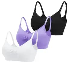 top com bojo feminino Kit 3 Tops Sutiã com Fecho e Alça Ajustável Confortável top feminino reforçado