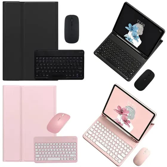 Kit Capa com Teclado Bluetooth e Mouse Sem Fio para iPad 11ª Geração A16 e 10ª Geração 10,9"
