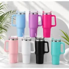 Copo Garrafa Caneca Térmica c/ Alça Tampa e Canudo 1,2 Litros