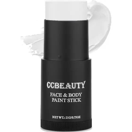 CCbeauty Bastão de Tinta Branca para Rosto de Palhaço, Kit de Pintura Facial, Maquiagem SFX Não Tóxica para Fantasia de