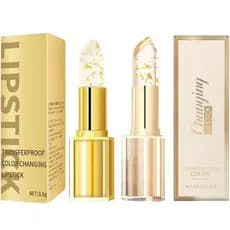 Batom que muda de cor, batom de cristal dourado que muda de cor, batom transparente que não transfere para o copo, de lo