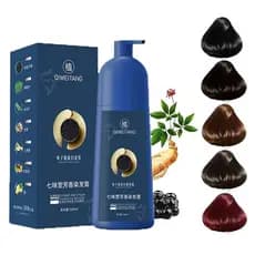 Creme Colorante Capilar à Base de Plantas Zhihuashi, Tintura Capilar com Proteína de Caviar, Shampoo Colorante Qiweitang