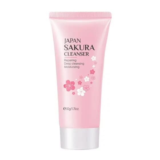 Limpador Facial Sakura, Reparador, Limpeza Profunda, Hidratante, Cuidado da Pele do Rosto PJW4