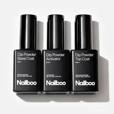 O conjunto de pó para unhas Nailboo inclui camada superior, camada base e ativador, permitindo que você faça nail art em