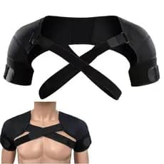 Suporte de ombro ajustável para homens, manga de compressão com suporte duplo, utilizada para alívio da dor noturna e pr
