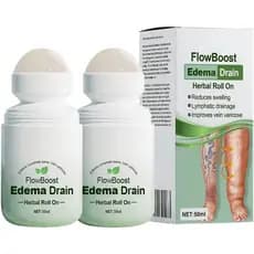 FlowBoost Roll-On Herbal para Drenagem de Edema, Terapia para Pernas, Alívio de Edema para Pernas e Pés, Reduz Eficazmen