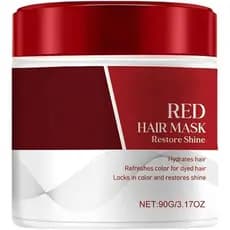 Máscara de tintura de cabelo vermelha, máscara de tintura de cabelo vermelha, proteção de cor após lavagem, reparo