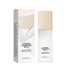 Creme de Base que Muda de Cor [Adequado para Tons de Pele Claros a Médios] - Maquiagem Líquida para Pele Madura - Paleta