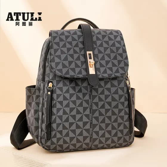 Nova mochila feminina estampada de grande capacidade 2025, estilo casual vintage, grande capacidade f 2WTL A0DG