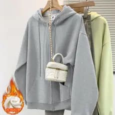 Cardigã com capuz estilo americano, moletom de moda retrô de nicho para outono e inverno, ins2025, nova jaqueta versátil