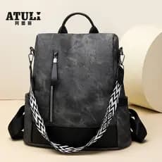 Mochila feminina de couro elegante e de grande capacidade, mochila feminina nova e simples 2025, estilo requintado C 6TL