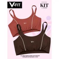 Tops Academia Kit 2 Unidades Poliamida Esportivo Corrida Cross Alça Regulável Com Bojo Removível Fit
