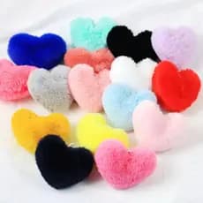 Kit 12 Chaveiro De Coração Pelucia Felpudo Com Pingente Fofo Sofisticado Sortidos