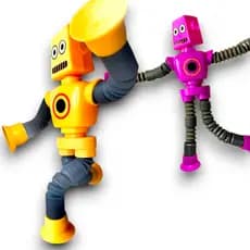 Kit Brinquedo Robô Pop It Tubo Tube Gruda Estica Tiktok Toy Sensorial Menino Menina