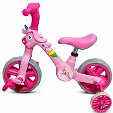 Bicicleta Infantil Feminina Bike Rosa com Rodinhas Unicórnio Criança Diversão Segura