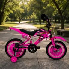 Bicicleta Infantil Motocross Aro 16 Rosa Com Rodinhas Bike Criança Esporte Lazer
