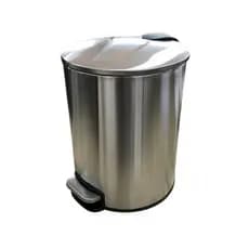 Lixeira Compacta Inox Pedal 5 Litros Balde Interno Removível Resistente Cozinha Banheiro Escritório