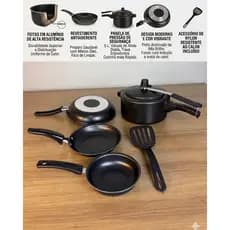 Jogo Panela de Pressão 2,5L Antiaderente+ Frigideiras Antiaderentes