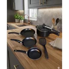 Combo Cozinha: Kit Frigideiras e Panela de Pressão Interna 2,5L