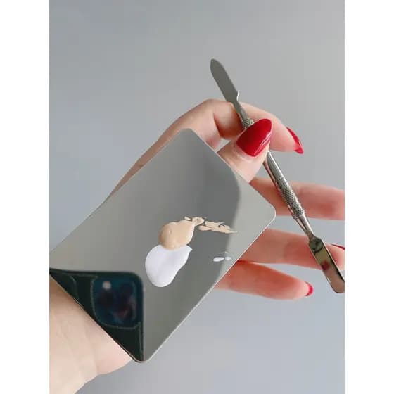 Paleta de base líquida paleta de maquiagem maquiagem artista dedicado maquiagem anel de aço inoxidável beleza mistura fu