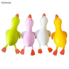 [fulseep] 1 Peça Brinquedo Em Formato De Pato Salto E Depressão Grande Ganso Branco Desenho Animado Alívio De Pressão La