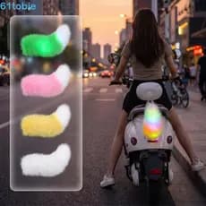 TOBIE LED Cauda Do Carro Elétrico , Luzes Coloridas Proteção Contra Colisão Dispositivo Traseiro Autoadesivo