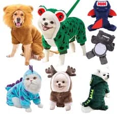 Suéter Dinossauro Vaca Fofinho para Cães e Gatos - Macio e Felpudo, Casaco Quente para Inverno com Design Divertido, Tam