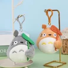 WoodAron 1 Peça Filme De Pelúcia Anime Totoro Folha Adorável Pingente Dos Desenhos Animados Rir Coração Chaveiro Brinque