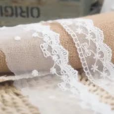 Alta qualidade pequeno arco nó onda gaze bordado renda Bilateral DIY acessórios artesanais materiais de roupas