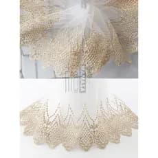 Largura 10cm fio de ouro bordado renda gaze saia de renda DIY roupas artesanais vestido de casamento conjunto Material