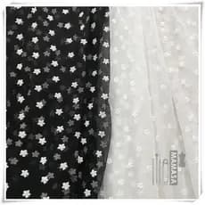Alta qualidade preto branco 1.3 metros de largura Gypsophila vestido de peça completa bordado renda malha tecido DIY rou