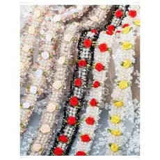 Largura 3.5cm frisado baunilha flor mão-fita renda DIY roupas artesanais acessórios para o cabelo Material