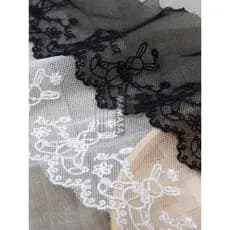 Largura 10cm preto branco ouro coelho louco poliéster bordado gaze renda de alta qualidade materiais artesanais DIY