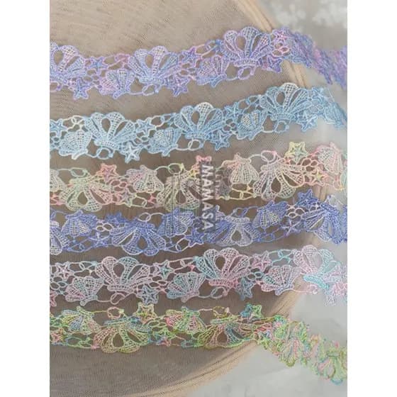 Largura 3cm cor sonhadora poliéster solúvel em água bordado renda DIY doce cor colar Material acessórios artesanais aces