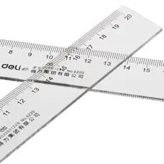 Régua Deli de papelaria para aprendizagem de escritório2030405060100Cm cm Régua Régua de Plástico Transparente Pacote de