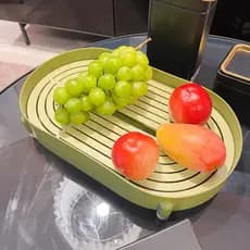 Nordic pequeno fresco simples bandeja de chá sala estar mesa café bandeja frutas duplo dreno bandeja chá copo armazename