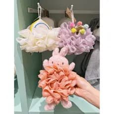 Exportado para a coreia Do sul Lolita coroa banho flor rede de espuma bonito coelho banho bola não espalha esfregando ba