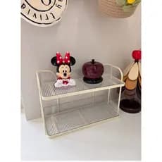Estilo simples transparente dupla camada prateleira de cozinha perfurada Desktop tempero Jar copo de água prateleira de