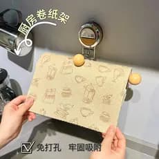 Suporte de rolo de papel tipo ventosa, pano de cozinha, envoltório de plástico, cabide de armazenamento, adsorção a vácu