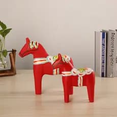 Suécia Dallah Trojan ornamentos cavalo vermelho brinquedo de madeira cavalo ornamentos criativos boneca ornamentos Nordi