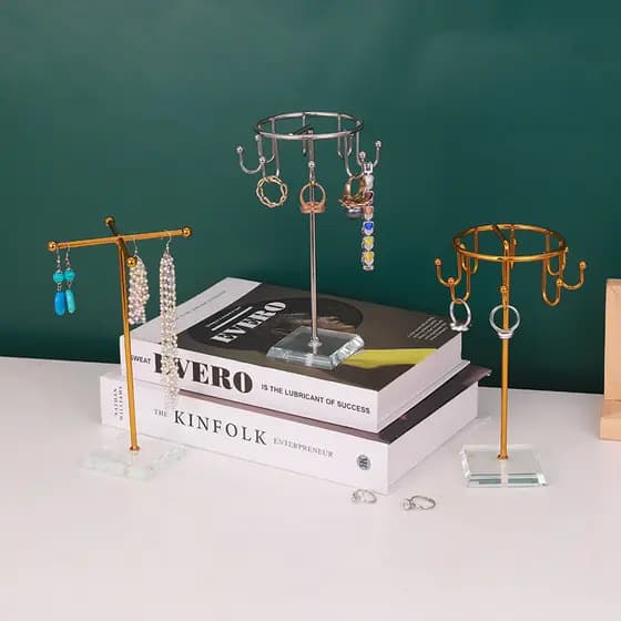 Penteadeira colar pulseira relógio rack de armazenamento brincos parafuso prisioneiro Display rack anel jóias rack Deskt