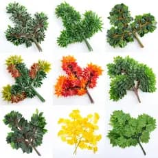 Simulação de peça única folha de Ginkgo Ficus folha de bordo vermelho único verde vermelho amarelo branco outono folha f