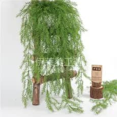 Simulação planta verde agulha de pinho suspensão de parede simulação planta Rattan folha verde casa pendurado cesta deco