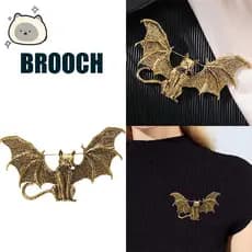 Broche De Gato Alado Para Homens , Alfinete Estilo Morcego Retrô – De Lapela Exclusivo Voador , Acessório De Fantasia En