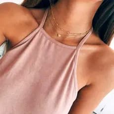 Colar 2 Camadas Choker Multicamadas Pingente De Coração Dourado